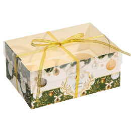 Коробка для 6 капкейков «Бело-золотой» (23×16×10 см)