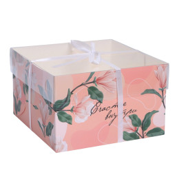 Коробка для капкейка «Счастье внутри», 16 х 16 х 10 см