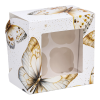 Упаковка на 4 капкейков с окном "Бабочки" (16х16х10 см)