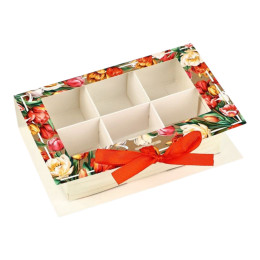 Коробка под 6 конфет с ячейками  «Самой прекрасной» 14,8 х 9,5 х 3,5 см