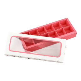 Коробка складная под 12 конфет  «Сердечки», 3,8 х 10,5 х 26,5 см    