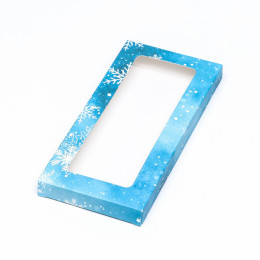 Подарочная коробка под плитку шоколада с окном "Снежинки", 17,1 х 8 х 1,4 см