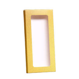 Подарочная коробка под плитку шоколада, с окном, золотая, 17 х 8 х 1,4 см