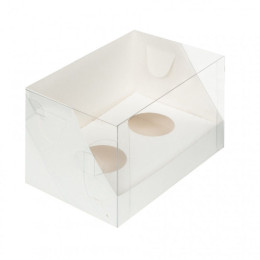 Короб на 2 маффина с пластиковой крышкой