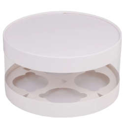 ТУБУС для капкейков 4 ячейки белый d20 h10