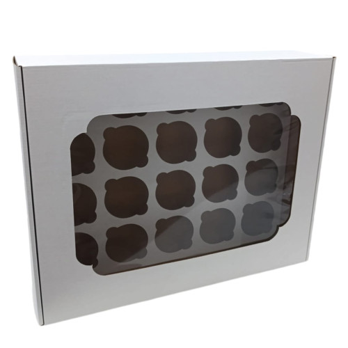 Коробка для 20 капкейков с окном - идеальный выбор для кондитеров