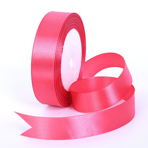 Лента атласная, 25 мм, 23±1 м, насыщенно-розовая по отличной цене