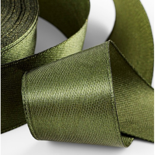 Лента атласная, 25 мм × 23±1 м, тёмно-зелёная №113 по лучшей цене