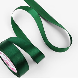 Лента атласная №128(49) 25мм*25±1ярд(23м±1м) тёмно-зелёный