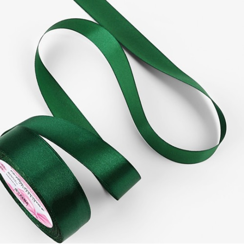 Лента атласная №128(49) 25мм*25±1ярд(23м±1м) тёмно-зелёный по отличной цене