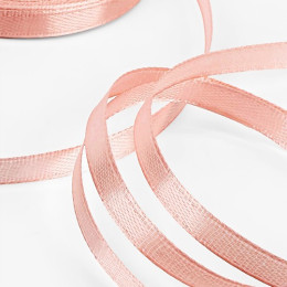 Лента атласная, 6 мм, 23±1 м, цвет розовое золото