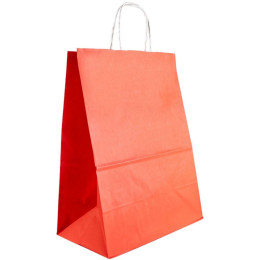 Пакет бумажный с кручеными ручками 260 х 150 х 340 мм, красный