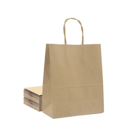 Пакет бумажный с кручеными ручками, крафт