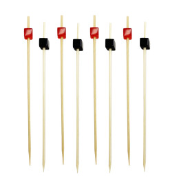 Пика "Кристалл" красные и чёрные 12 см, 100 штук