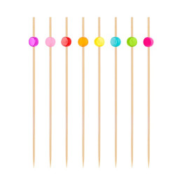 Декоративные пики "Драже разноцветное", 12 см, 100 штук