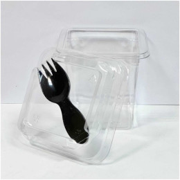 Вилка-ложка пластиковая 80 мм, 5 штук