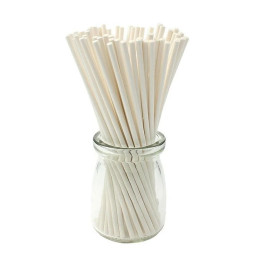 Палочки бумажные для Cake Pops белые 15 см, 100 штук