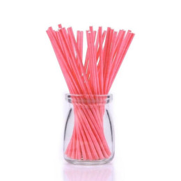 Палочки бумажные для Cake Pops красные 15 см (20 шт) 