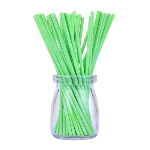 Палочки бумажные для Cake Pops зеленые 15 см (20 шт) 