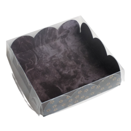 Коробка для кондитерских изделий с PVC-крышкой «For you», 10,5 × 10,5 × 3 см