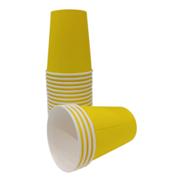 Стакан бумажный одноразовый жёлтый, 250 мл