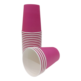 Стакан бумажный одноразовый фуксия, 250 мл