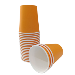 Стакан бумажный одноразовый оранжевый,  250 мл
