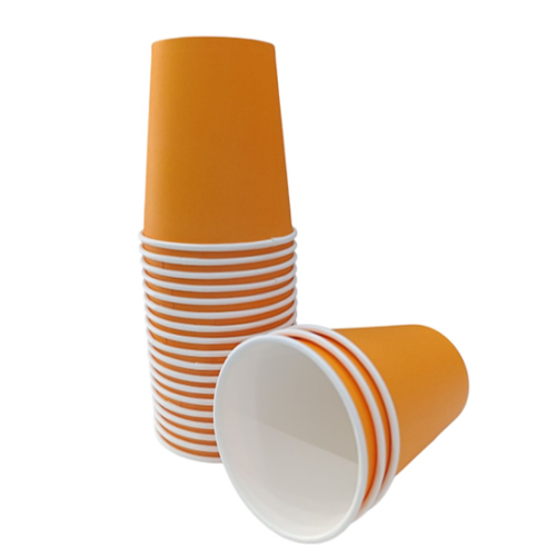 Стакан бумажный одноразовый оранжевый,  250 мл