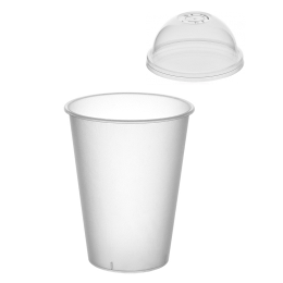 Стакан шейкер Bubble cup 375 мл матовый  купольная крышка