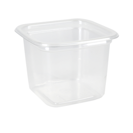 Стакан пластиковый квадратный с крышкой, 92 х 92 х 57 мм