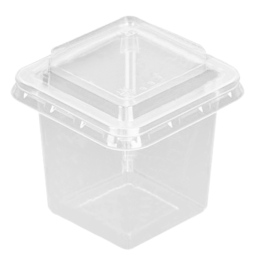 Стакан пластиковый квадратный с крышкой, 200 мл
