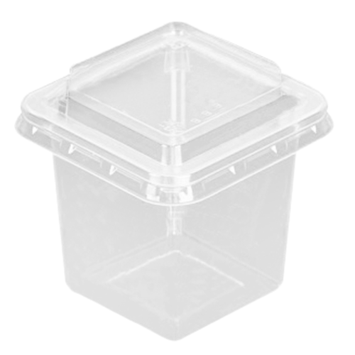 Стакан пластиковый квадратный с крышкой, 200 мл по лучшей цене