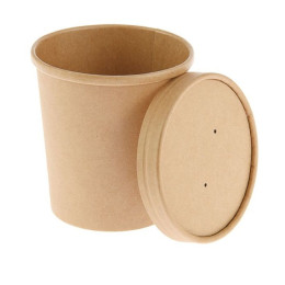 Стакан бумажный с крышкой (супник),  400 мл