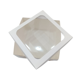 Коробка складная с окном 20х20 х10 см, съёмная крышка