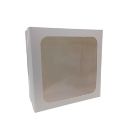 Коробка складная с окном 20х20 х10 см, съёмная крышка