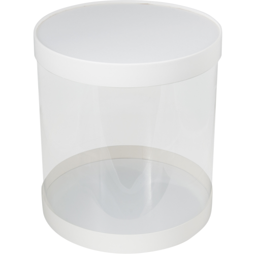 Коробка шляпная ТУБУС для торта прозрачная по оптовой цене