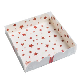 Коробка для кондитерских изделий с PVC крышкой «С Новым годом!», 13 х 13 х 3 см