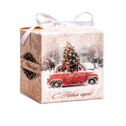 Коробка складная "Зимний пейзаж" 10 х 10 х 10 см