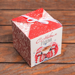 Коробка складная "Поздравление" 12 х 12 х 12 см