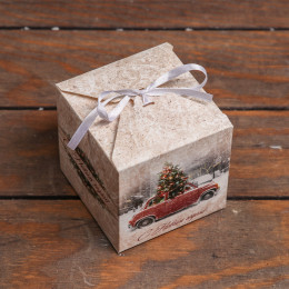 Коробка складная "Зимний пейзаж" 10 х 10 х 10 см