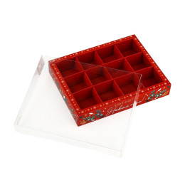 Коробка под 12 конфет с ячейками «Уютного Нового года», 14,5 х 18,5 х 3 см