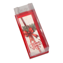 Коробка с прозрачной крышкой под рулет "С Новым годом", 30 х 12 х 12