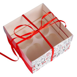 Коробка для капкейка «Время добрых подарков», 16 × 16 × 10 см