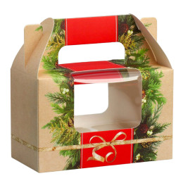 Коробочка для кексов «Хвоя и шишки», 16 × 10 × 8 см