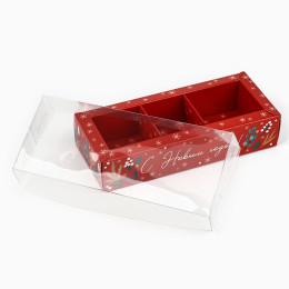 Коробка под 3 конфеты с ячейками «С Новым годом!», 14,5 х 6 х 3 см