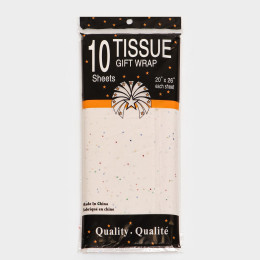 Бумага упаковочная тишью, «Конфетти», белая, 50×66 см