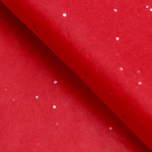 Бумага упаковочная тишью, «Конфетти», красная, 50×66 см по отличной цене