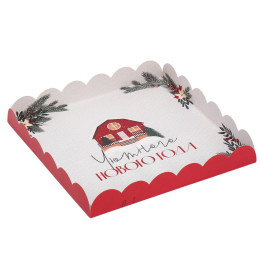 Коробка для кондитерских изделий с PVC крышкой «Хюгге», 21 × 21 × 3 см