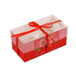 Коробка для капкейка «С Новым годом!», 16 × 8 х 7.5 см