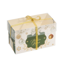 Коробка для капкейка «Бело-золотой», 16 × 8 × 10 см